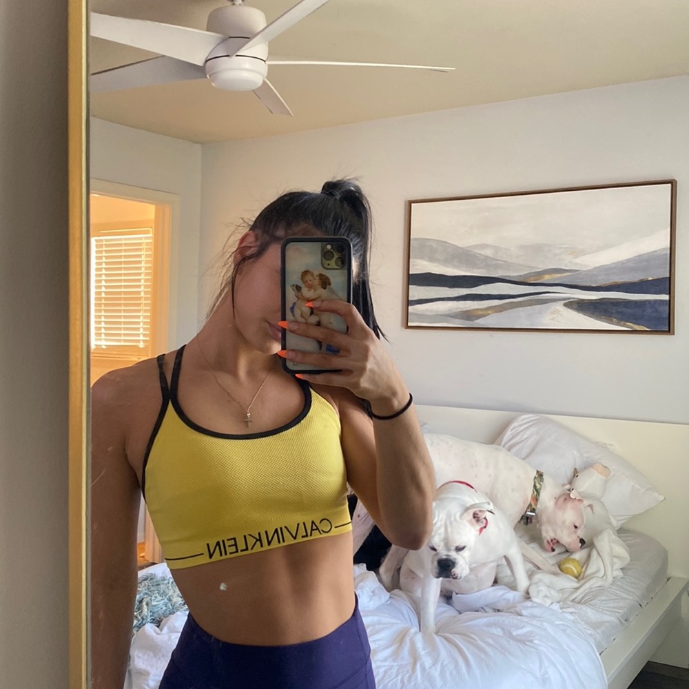Yellow Calvin Klein Sports Bra